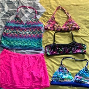 Bundle of girls swimsuit tops